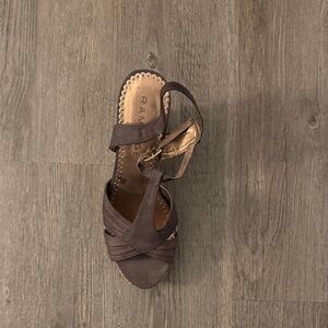 Rampage Dark Brown Strappy Wedge Sandal